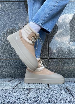 Уггі угги уги угі ugg classic mini lace-up beige3 фото