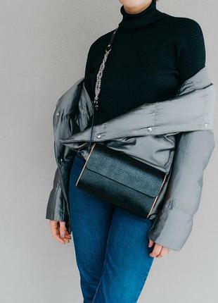 Сумка handmade кожаная дизайнерская цвет черный от marina kanivets
