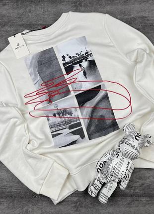 Свитшот кофта свитер мужской бренд чёрный и белый