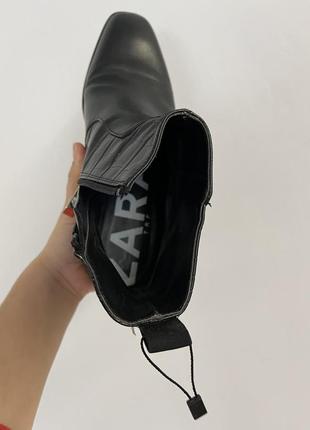Ботильоны ботинки черные кожаные от zara, размер 365 фото