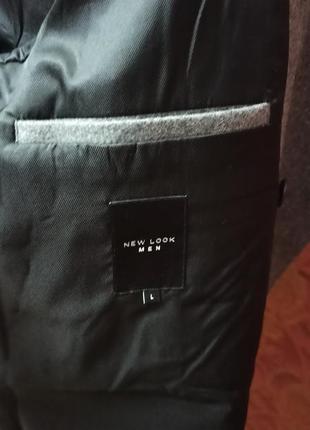 Сіре пальто сірий шерстяний бушлат в стилі мілітарі new look чоловіче сіре пальто 62%...