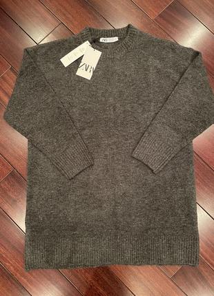 Новый удлиненный свитер оверсайз zara