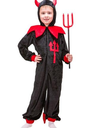 Карнавальный костюм чертёнок №2 (мальчик) чёрный, размеры на рост 110 - 130