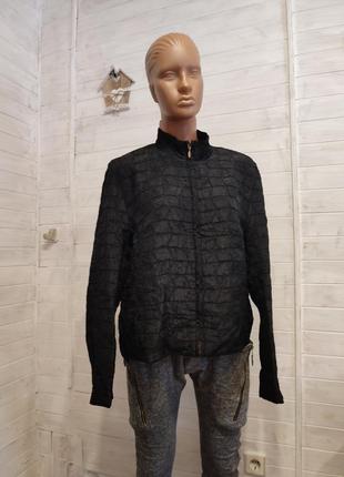 Легкий жакетик,курточка на молнии из жатой материи - xl-2xl