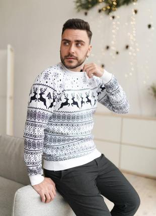 Мужской новогодний свитер с оленями 🎄2 фото