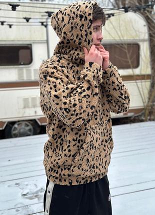 Плюшевое худи-оверсайз леопард 4