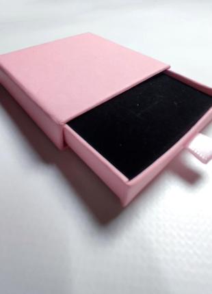 Коробка для украшений розовая коробочка выдвижная бокс холдер для ювелирных изделий серег кулон подарочная упаковка2 фото
