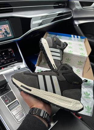 Высокие зимние мужские замшевые кроссовки с мехом в стиле adidas retropy 🆕 зимние адидас4 фото