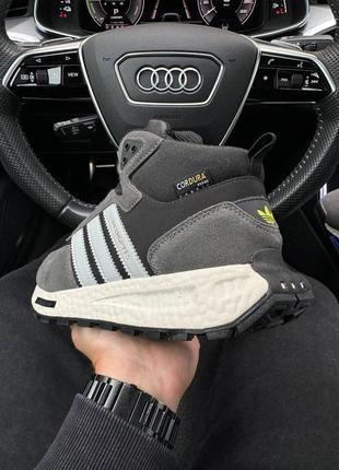 Высокие зимние мужские замшевые кроссовки с мехом в стиле adidas retropy 🆕 зимние адидас9 фото