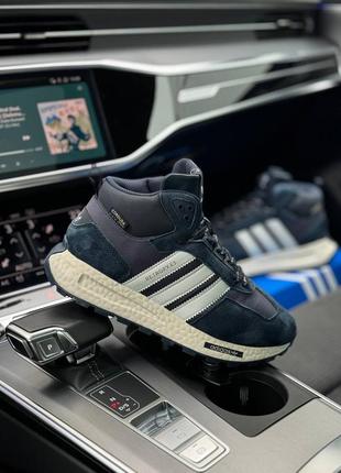 Высокие зимние мужские замшевые кроссовки с мехом в стиле adidas retropy 🆕 зимние адидас5 фото