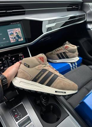 Высокие зимние мужские замшевые кроссовки с мехом в стиле adidas retropy 🆕 зимние адидас4 фото