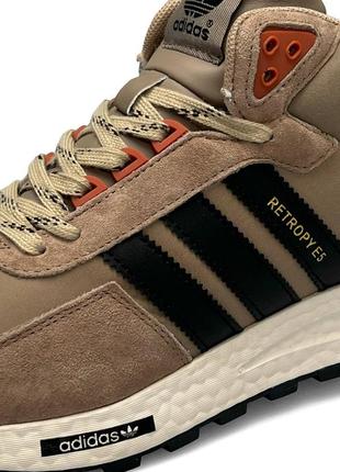 Высокие зимние мужские замшевые кроссовки с мехом в стиле adidas retropy 🆕 зимние адидас7 фото