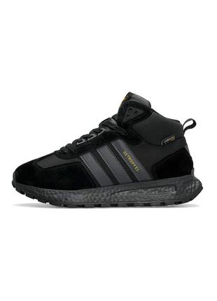 Высокие зимние мужские замшевые кроссовки с мехом в стиле adidas retropy 🆕 зимние адидас1 фото