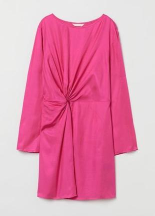 Нова шикарна сатинова святкова рожева сукня h&amp;m xs, s, m5 фото
