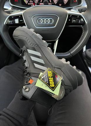 Зимние мужские кроссовки adidas terrrex swift r gore tex fur black grey refl (мех) 41-42-43-44-45-469 фото