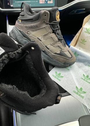 Высокие зимние мужские кроссовки с мехом в стиле  adidas niteball  🆕 зимние адидас3 фото