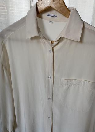 Шелковая бежевая блуза reine seide винтаж3 фото