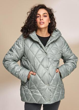 Короткая куртка-трансформер оливкового цвета для беременных, размер s, m, l, xl1 фото