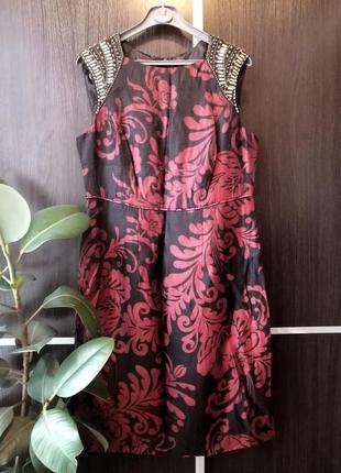 Шикарное, новое. блестящее нарядное платье сукня цветы стразы.вискоза.monsoon5 фото