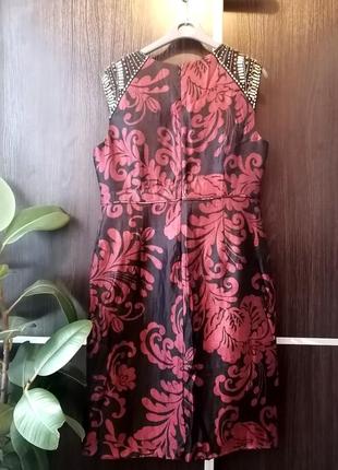 Шикарное, новое. блестящее нарядное платье сукня цветы стразы.вискоза.monsoon9 фото