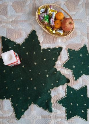 Салфетки звезды новогодние/ рождественские, 3 шт2 фото