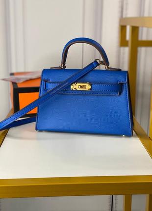 Сумка люкс в стиле hermes kelly эрме келли синяя7 фото