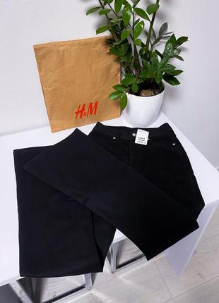 Черные базовые джинсы клеш h&amp;m с высокой посадкой4 фото