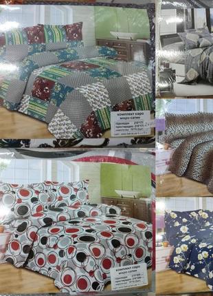 Цветная евро постель микросатин. постельное белье евро 200*215 есть цвета