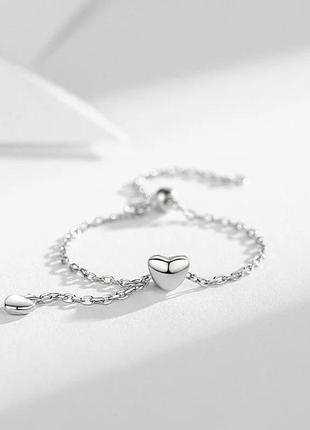 Перстень каблучка серце каблучка ланцюжок, сердечко колечко срібло 925 каблучка з підвіскою, кільце серце, каблучка ланцюжок