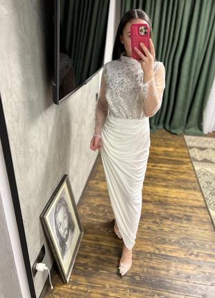 Біла сукня, сукня на розпис, весільна сукня