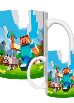 Чашка кружка с принтом майнкрафт. minecraft