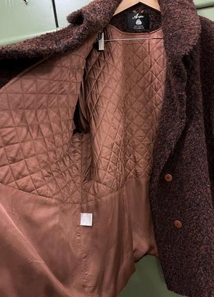Шерстяное лохматое пальто из чистой шерсти , винтаж, реглан, шерсть 100 %, альпака, мохер, шуба тедди3 фото