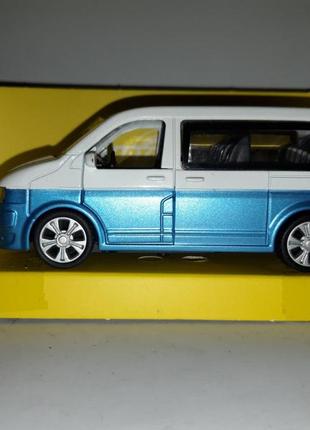 Машинка іграшкова volkswagen multivan автосвіт інерційний 1:32 синьо-білий