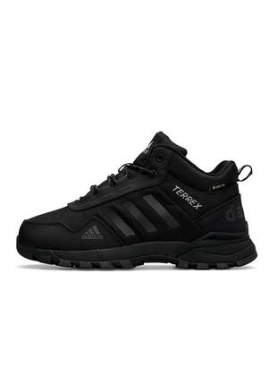 Высокие зимние мужские кроссовки с мехом в стиле adidas terrex  🆕 зимние ботинки адидас