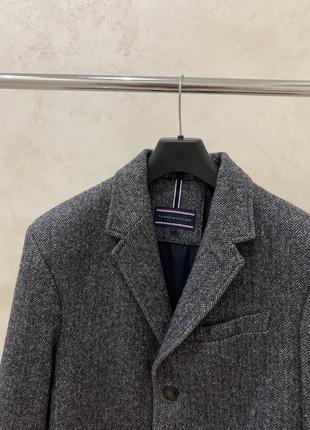 Вовняне пальто tommy hilfiger сіре чоловіче класичне базове3 фото