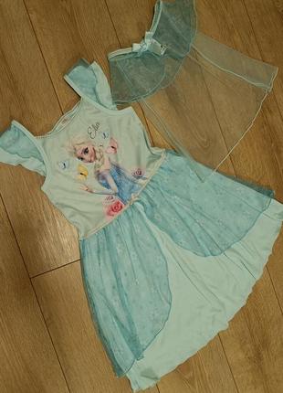 Плаття сукня з накидкою-шлейфом костюм frozen elsa фроузен ельза р.122-128 c&a