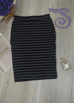 Женская юбка hema черная в белую полоску размер s (44)3 фото