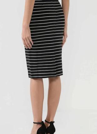 Женская юбка hema черная в белую полоску размер s (44)2 фото
