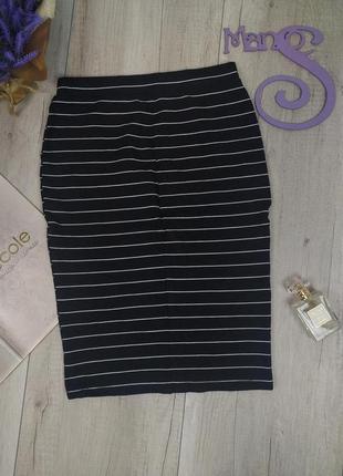 Женская юбка hema черная в белую полоску размер s (44)6 фото