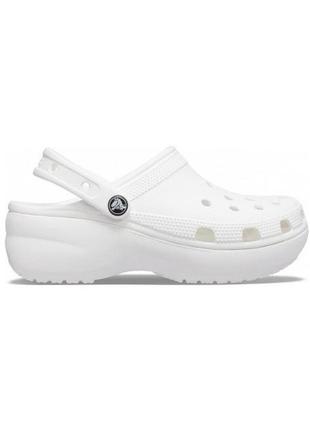 Женские кроксы crocs classic platform clog m6w8-38-24.5 см white 206750