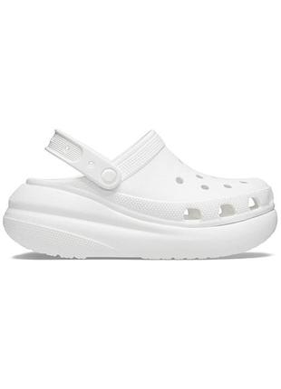 Женские кроксы crocs classic crush clog m6w8-38-24.5 см white 207521