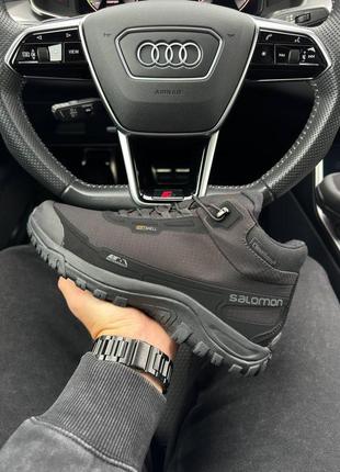 Зимние мужские ботинки salomon shelter black white fur (мех) 41-42-43-44-45