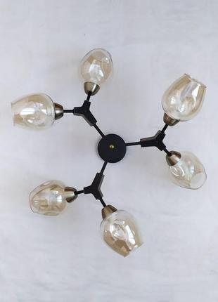 Люстра трансформер молекула в стиле лофт