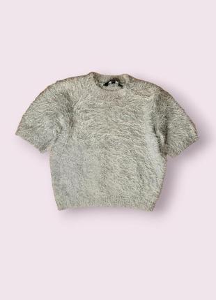 Пухнастий светр з коротким рукавом на 8-9 років
