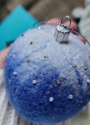 Ёлочный шар снегирь 6 см, ёлочное украшение снегирь ручной работы3 фото