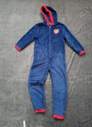 Кигуруми пижама теплая арсенал arsenal на мальчика 7-8 лет рост 128 см с логотипом