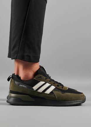 Мужские кроссовки adidas retropy black army green5 фото