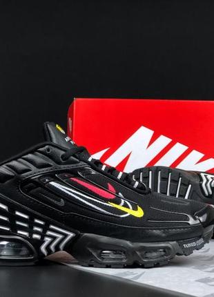 Nike air max plus tn кросівки чоловічі чорні з жовтим відмінна якість демісезонні осінні найк аір макс з балоном