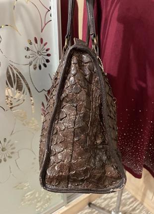 Розкішна італійська сумка зі шкіри пітона bruno amaranti 🇮🇹3 фото
