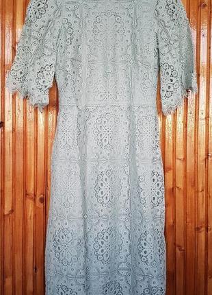 Красивое кружевное вечернее платье миди h&amp;m с открытой спинкой.1 фото